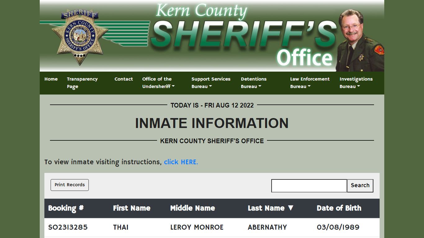 Inmate Information | KCSO